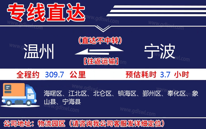 溫州到寧波物流公司